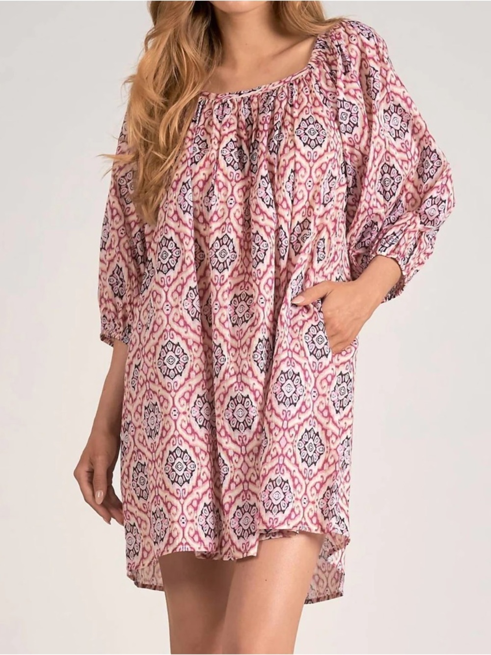 NWT Elan Sierra Ikat Dress in Shades of Pink